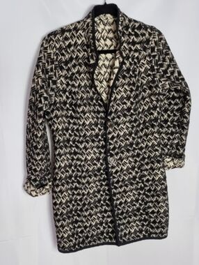 Trimdin Woven Black & Cream Women's Reversible Jacket Size S